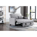 3-in-1 Linen Loveseat Convertible Sofa Bed with Side Pocket and Pillows