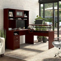 60W 3-position L-shaped Sit to Stand Desk with Hutch