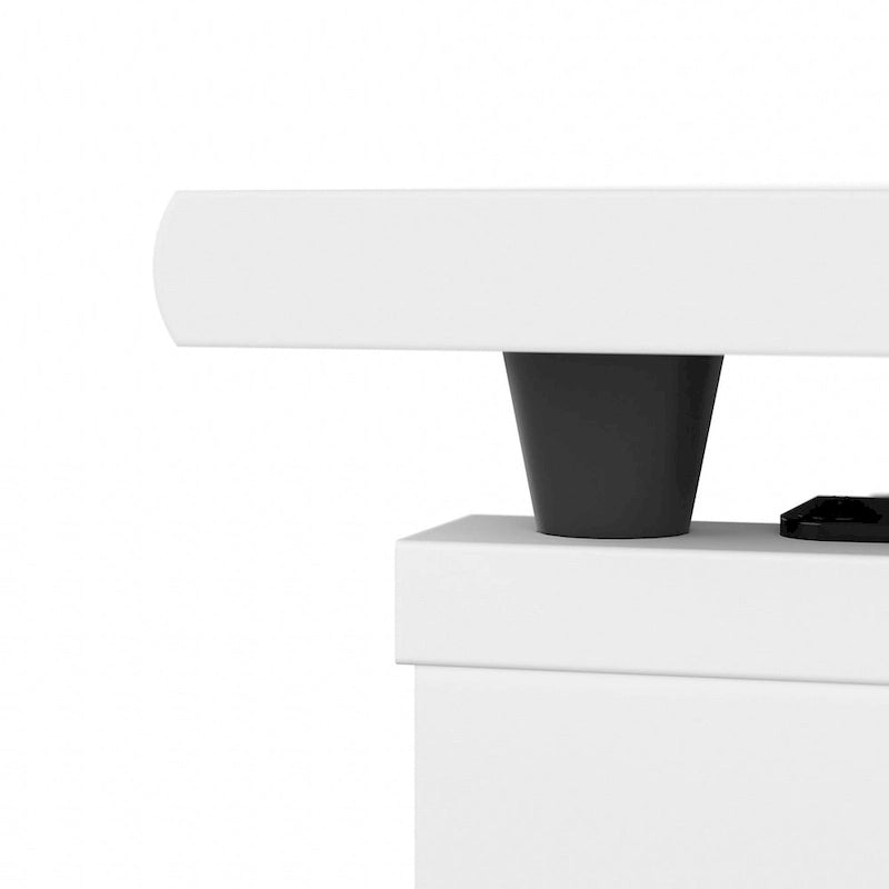 60W 3-position L-shaped Sit to Stand Desk with Hutch
