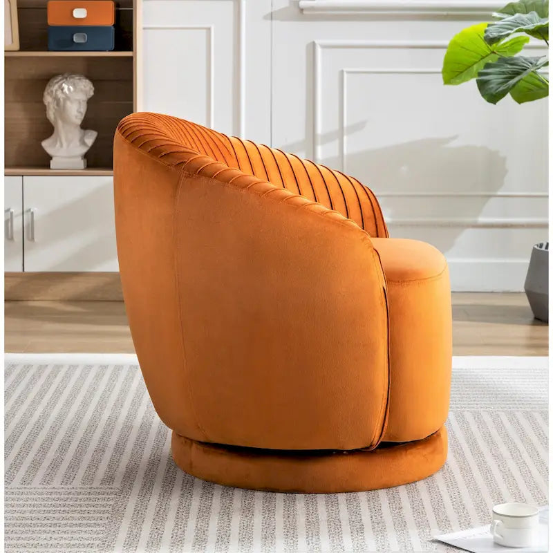 Petit fauteuil tonneau pivotant en velours Milvo