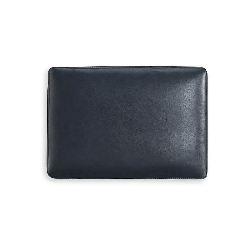 Ottoman - Dark Brown/Dark Blue, Genuine & Faux Leather