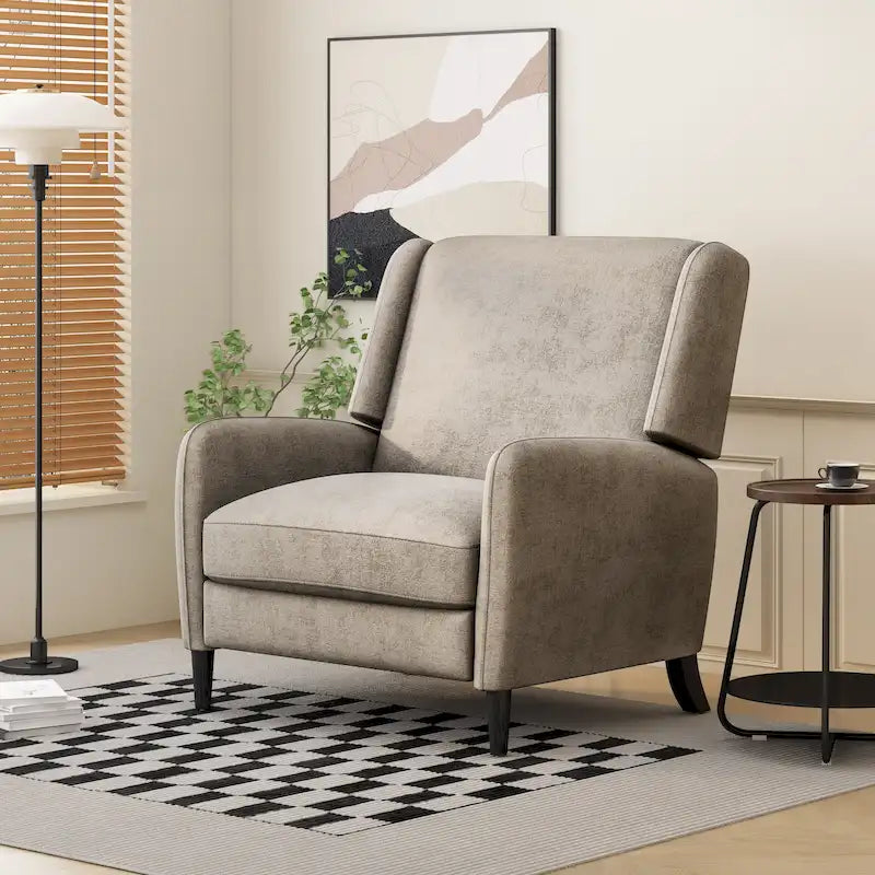 Oversized Textured Fabric Pushback Recliner, Cozy Recliner for Living Room