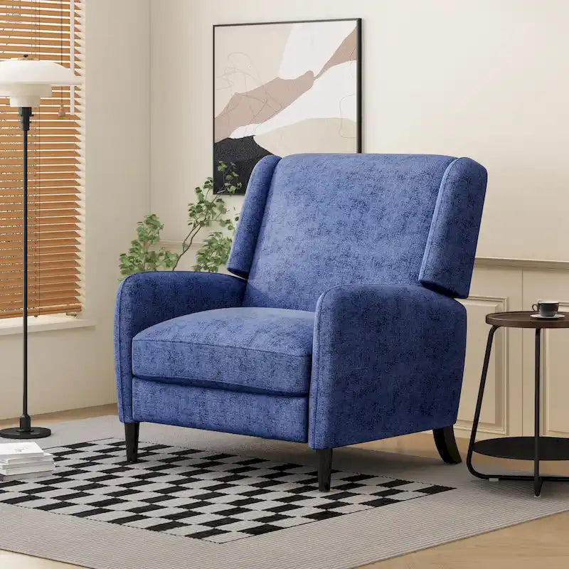 Oversized Textured Fabric Pushback Recliner, Cozy Recliner for Living Room