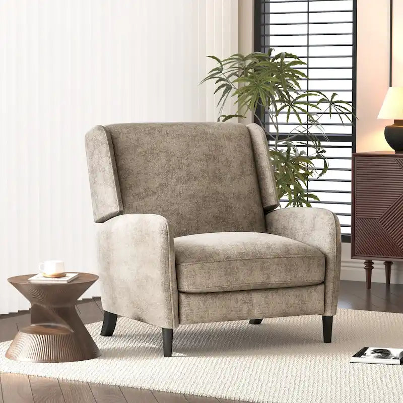 Oversized Textured Fabric Pushback Recliner, Cozy Recliner for Living Room