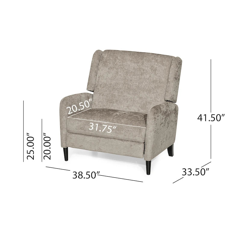 Oversized Textured Fabric Pushback Recliner, Cozy Recliner for Living Room
