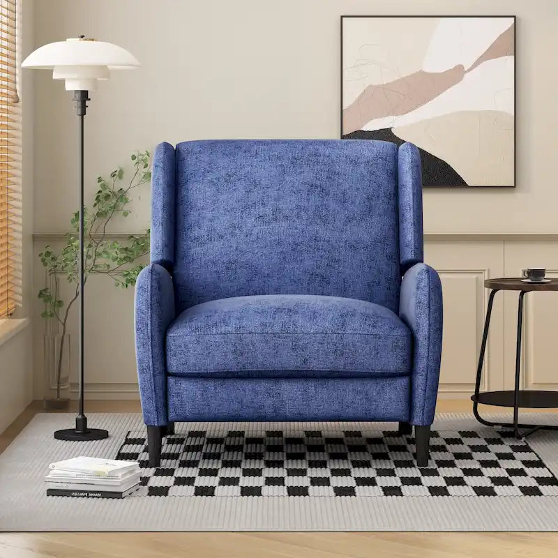 Oversized Textured Fabric Pushback Recliner, Cozy Recliner for Living Room