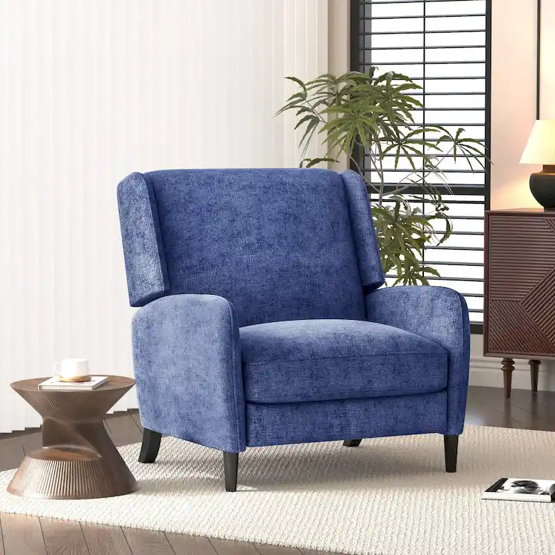 Oversized Textured Fabric Pushback Recliner, Cozy Recliner for Living Room