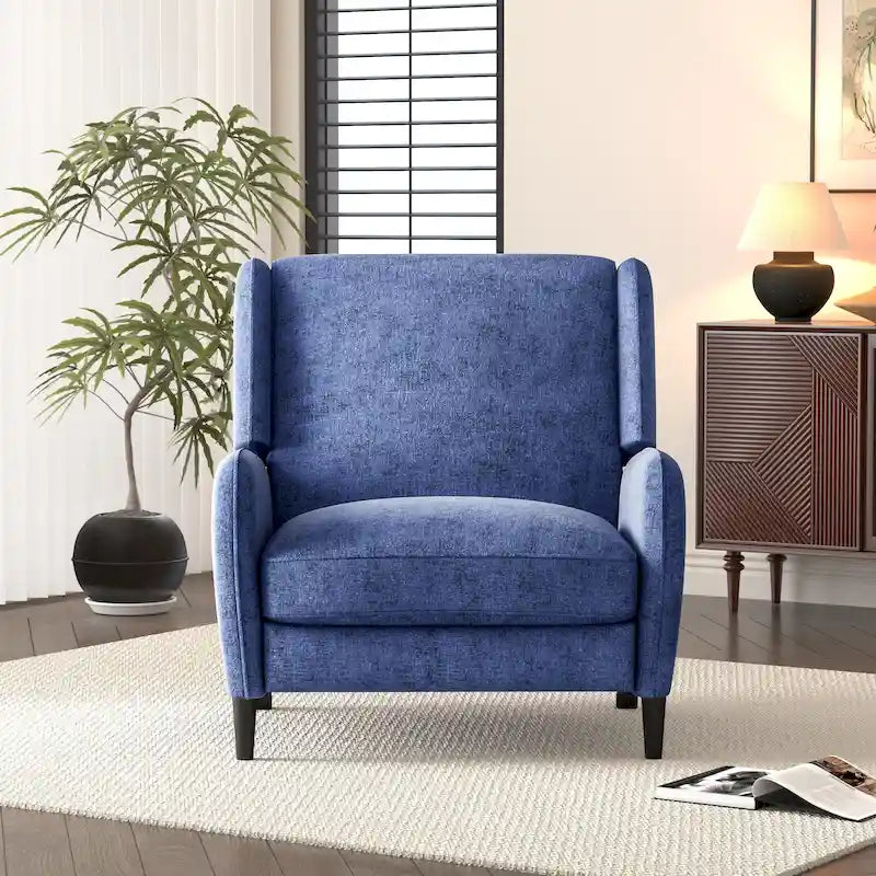 Oversized Textured Fabric Pushback Recliner, Cozy Recliner for Living Room