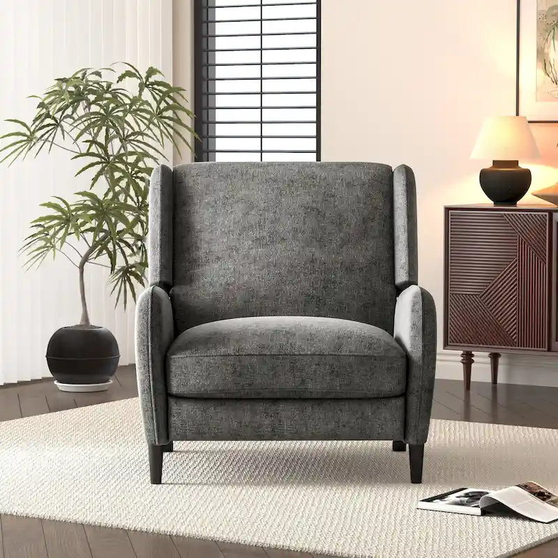 Oversized Textured Fabric Pushback Recliner, Cozy Recliner for Living Room