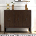 Adjustable Shelf Storage Sideboard with Retro Metal Handles and Pinewood Legs for Living Room, Study