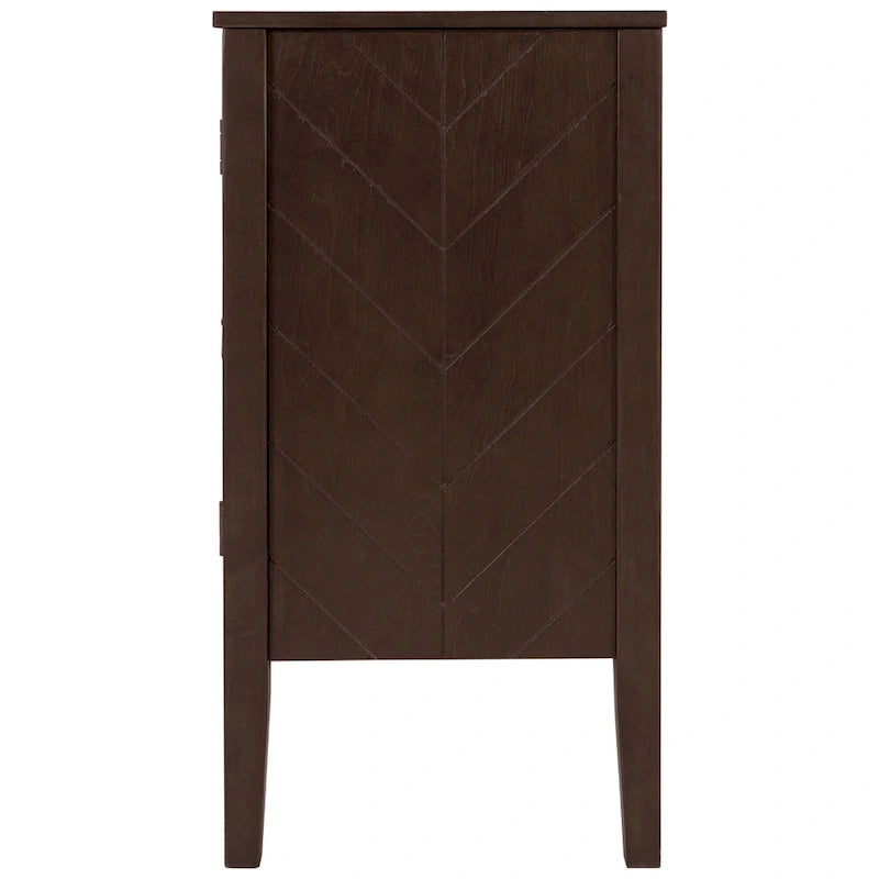 Adjustable Shelf Storage Sideboard with Retro Metal Handles and Pinewood Legs for Living Room, Study