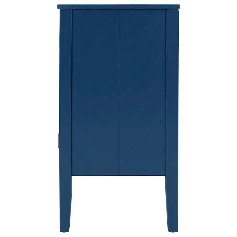 Adjustable Shelf Storage Sideboard with Retro Metal Handles and Pinewood Legs for Living Room, Study