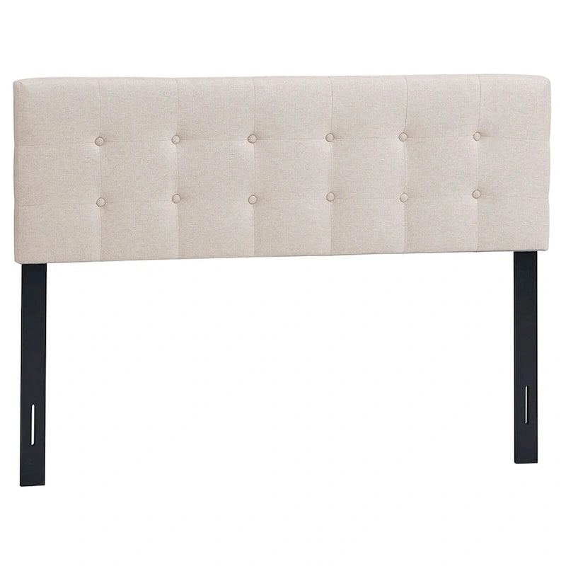 Gymax Full/Queen Size Headboard Linen Fabric Upholstered Button Tufted