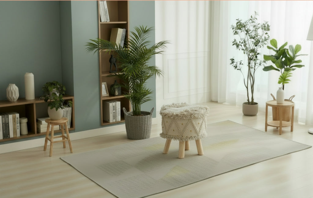 Tabouret bohème en tissu fait main