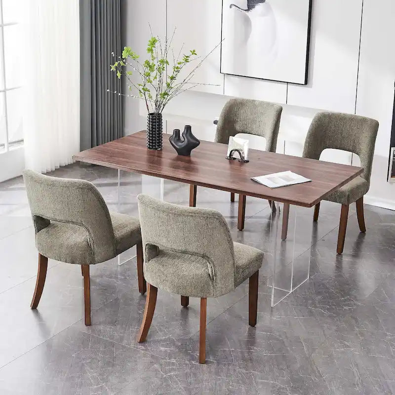Lot de 4 chaises de salle à manger rembourrées en tissu