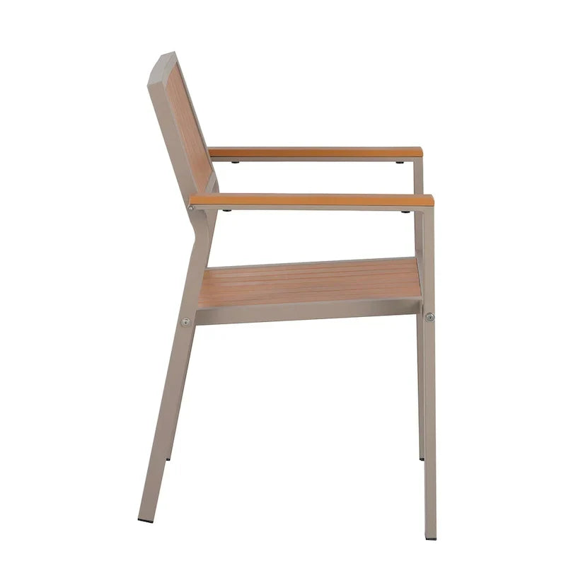 Ensemble de salle à manger extérieur extensible 7 pièces avec table extensible et 6 chaises avec accoudoirs