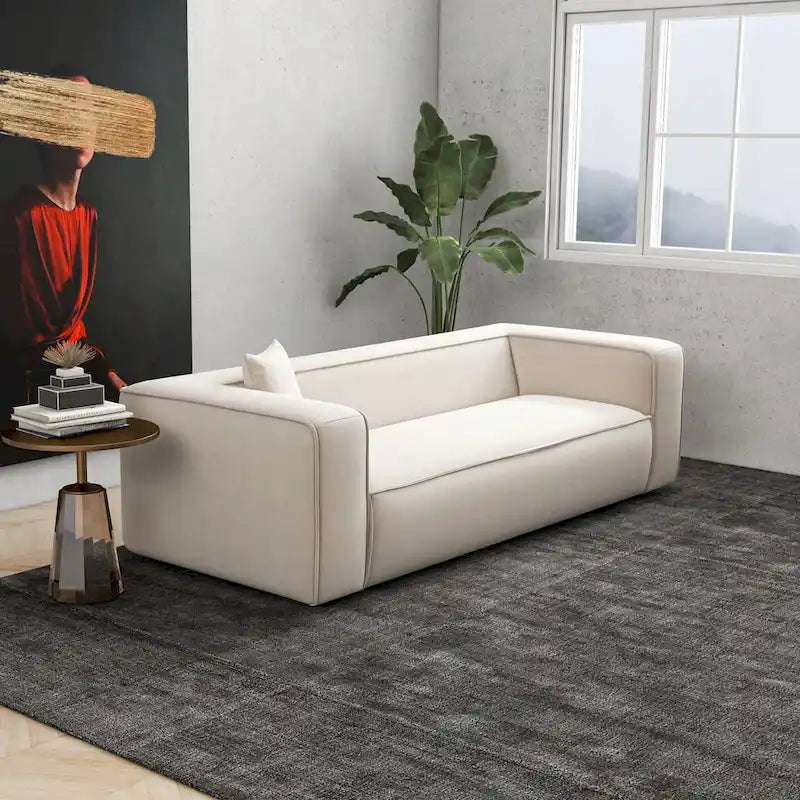 Mid Century Modern Furniture Style French Boucle Living Room Sofa