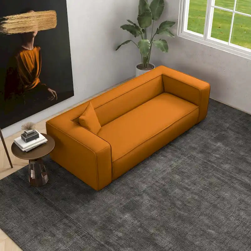 Mid Century Modern Furniture Style French Boucle Living Room Sofa