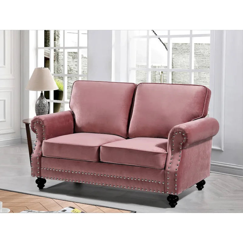 Velvet Nailhead Loveseat
