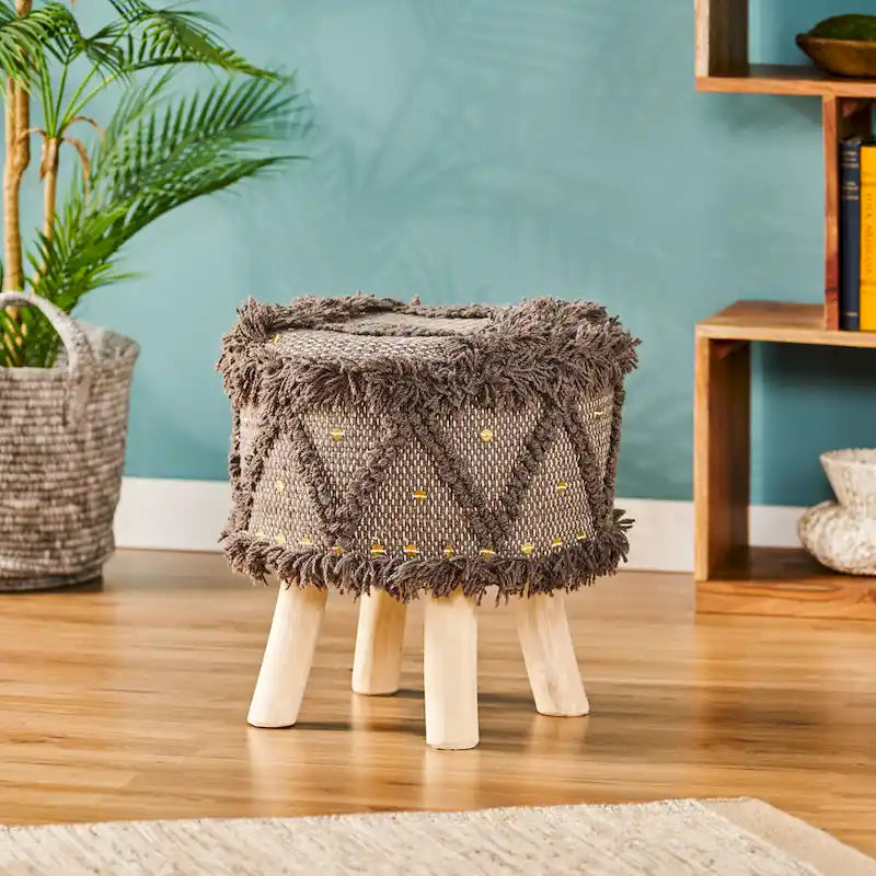 Handcrafted Boho Fabric Stool