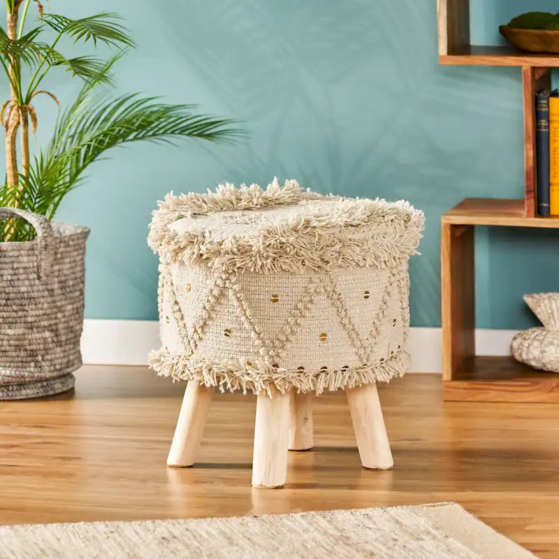 Handcrafted Boho Fabric Stool