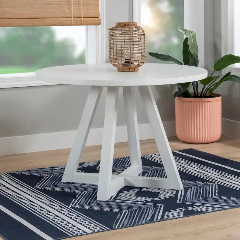White Round Dining Table