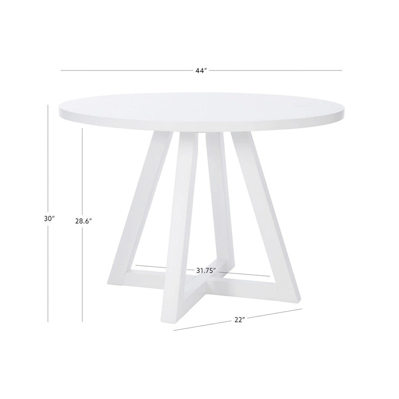 White Round Dining Table