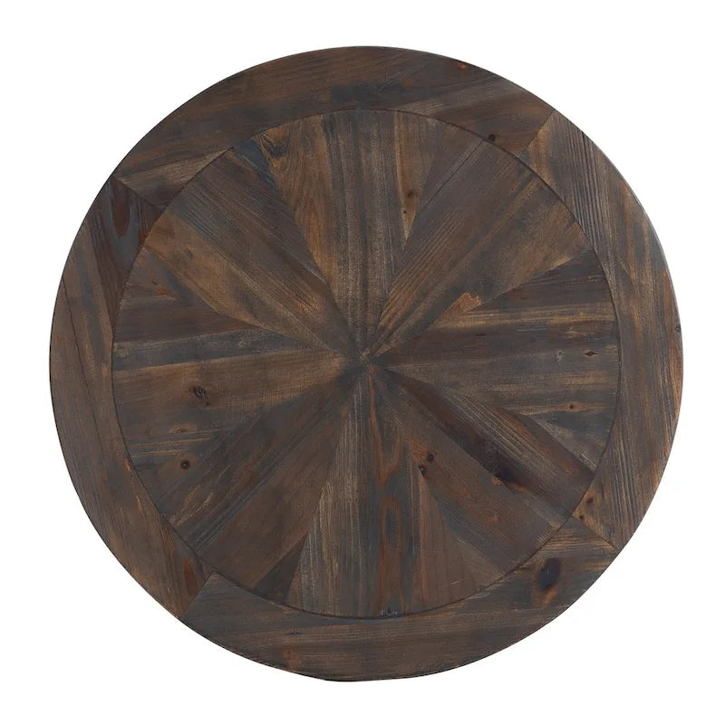 Modern Rustic Farmhouse Reclaimed Wood Round Side Table