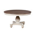 Roundhill Furniture Arch Weathered Oak Round Dining Table - Weathered oak and white