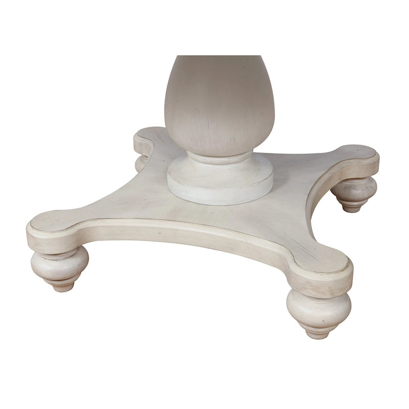 Weathered Oak Round Dining Table - Weathered oak and white