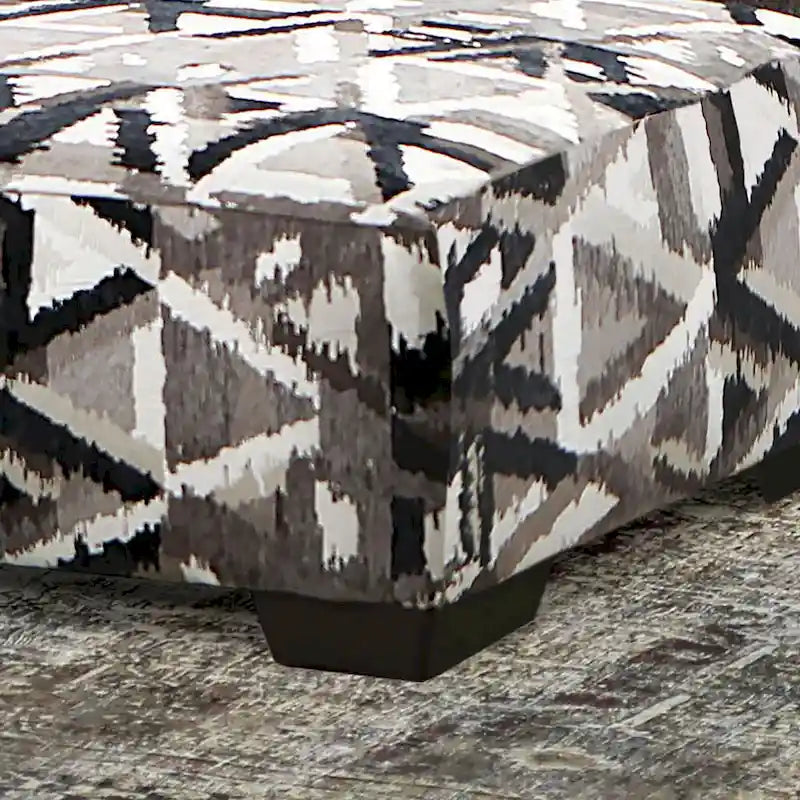 Demming Transitional Multicolored Linen-like Ottoman