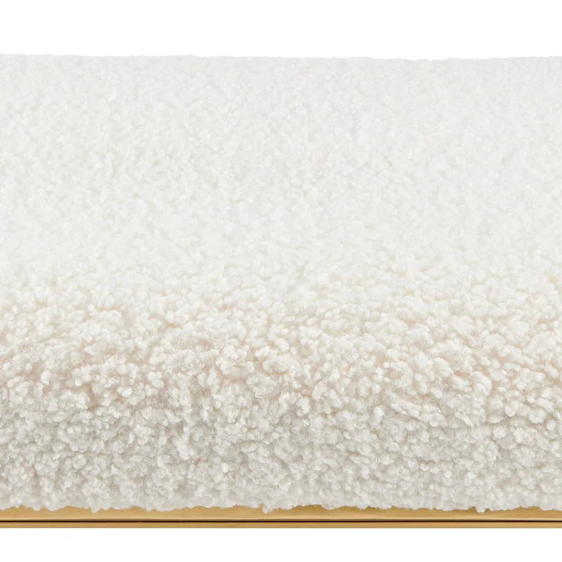 Shearling Fabric Bench w/ Shelf