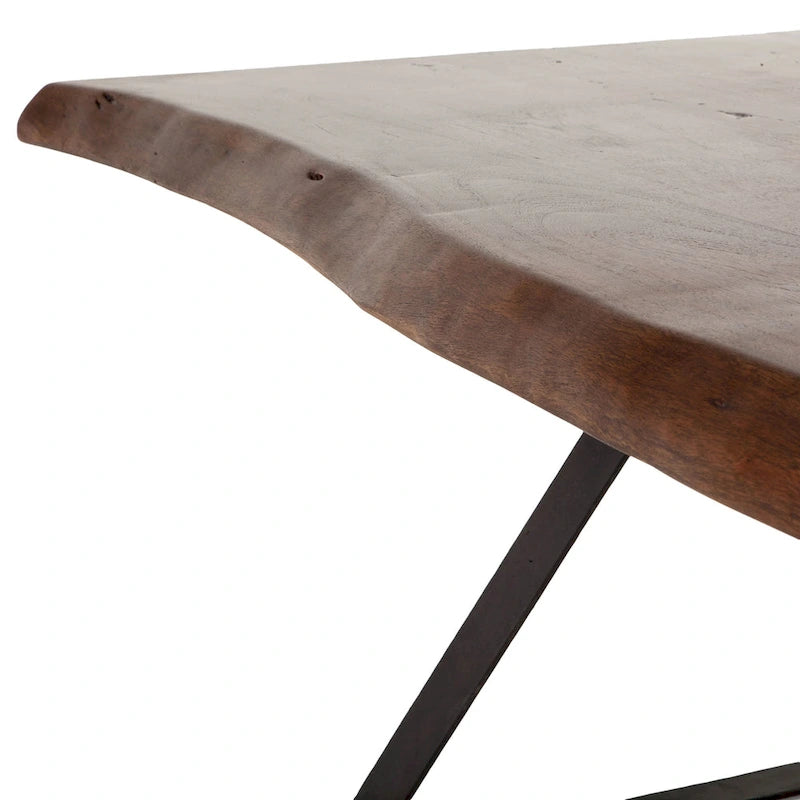 106-Inch Acacia Wood Dining Table in Walnut Finish
