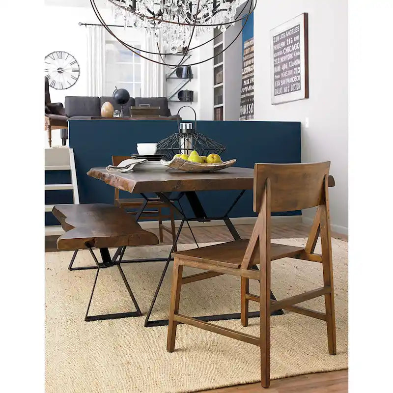 106-Inch Acacia Wood Dining Table in Walnut Finish