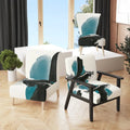 Designart Geometric Black And Teal IV Upholstered Modern Accent Chair - Arm Chair