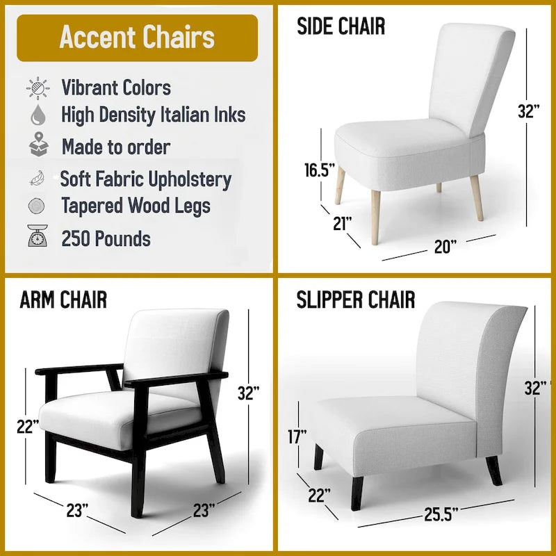 Geometric Black And Teal Upholstered Modern Accent Chair - Arm Chair