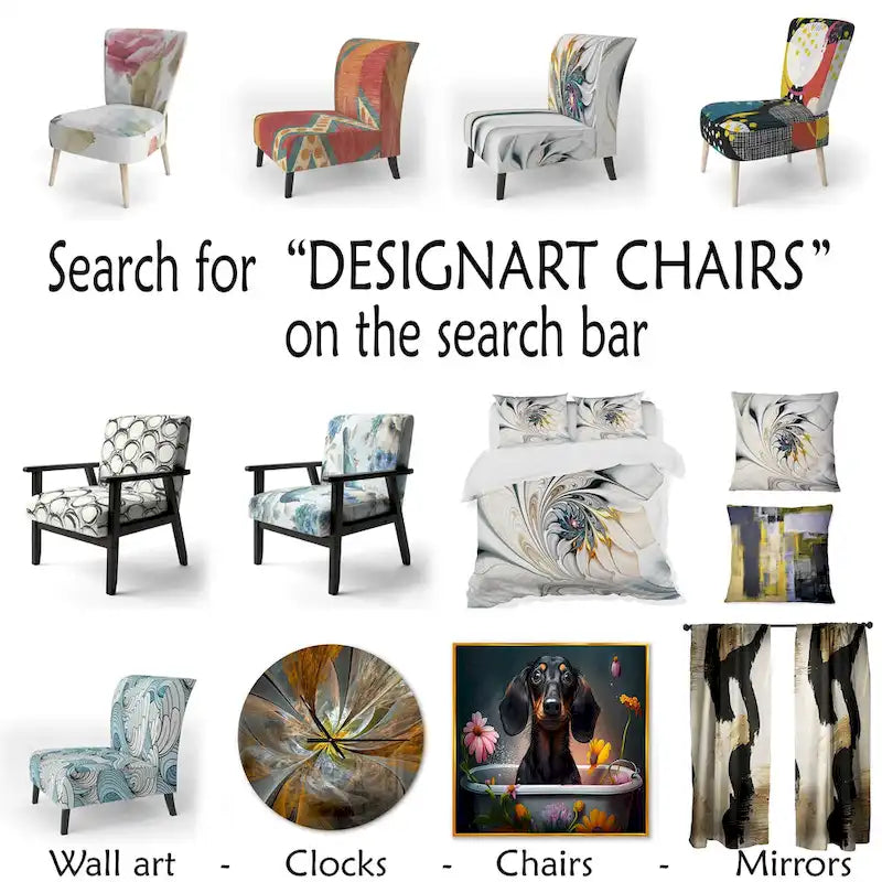 Geometric Black And Teal Upholstered Modern Accent Chair - Arm Chair