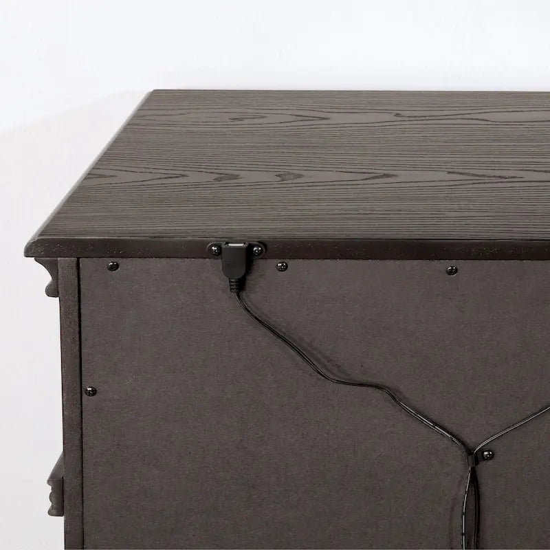 Traditional Wood 2-Drawer Nightstand with USB Charger