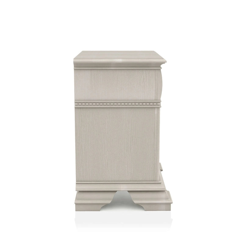 Traditional Wood 2-Drawer Nightstand with USB Charger