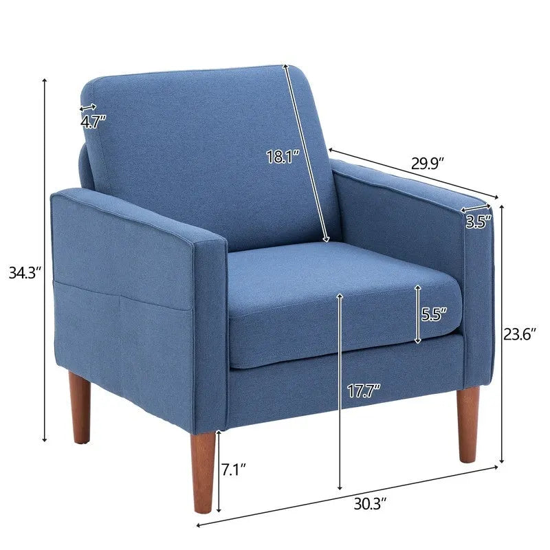 Solid Wood Legs Nuclear Bomb Single Seat Accent Chair