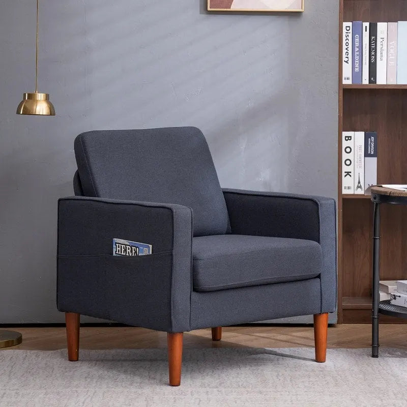 Solid Wood Legs Nuclear Bomb Single Seat Accent Chair