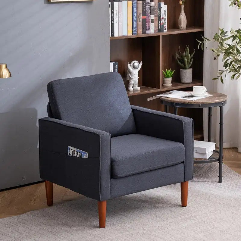 Solid Wood Legs Nuclear Bomb Single Seat Accent Chair