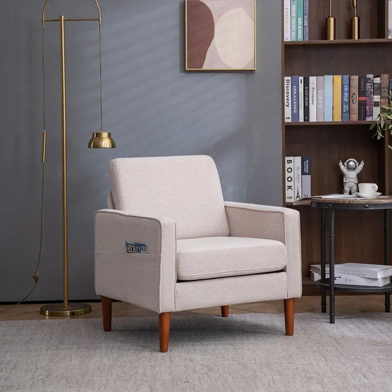 Solid Wood Legs Nuclear Bomb Single Seat Accent Chair