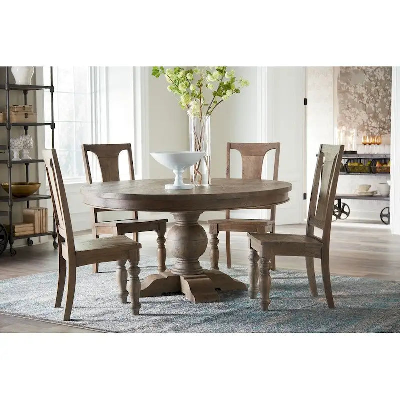 Grey Weathered Teak 54-inch Round Dining Table