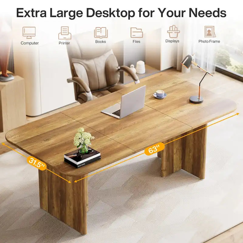 Executive Desk, Large Computer Desk Modern Home Office Desk