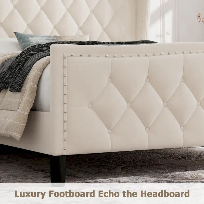 Bed Frame with 4 Storage Drawers and Headboard