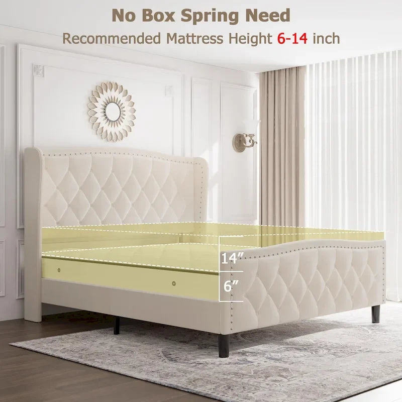 Bed Frame with 4 Storage Drawers and Headboard