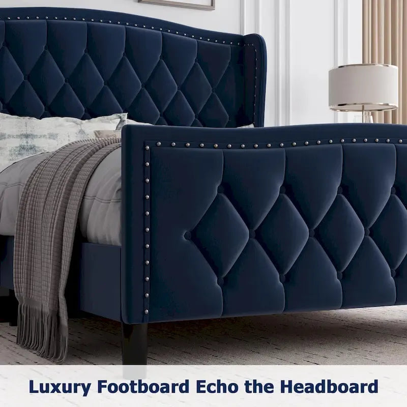 Bed Frame with 4 Storage Drawers and Headboard