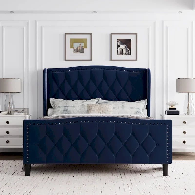 Bed Frame with 4 Storage Drawers and Headboard