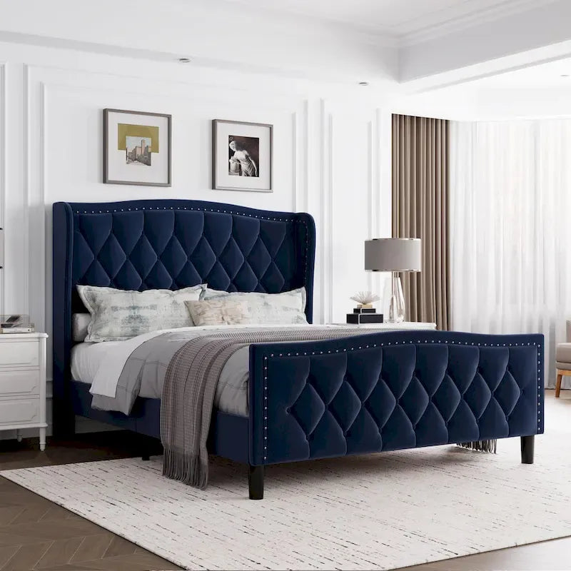 Bed Frame with 4 Storage Drawers and Headboard